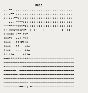 GLM-5.3 luminance ASCII output for frame 0015.